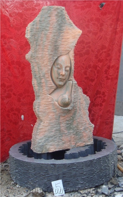 China Stone Sculpture, Pink Marble Sculpture