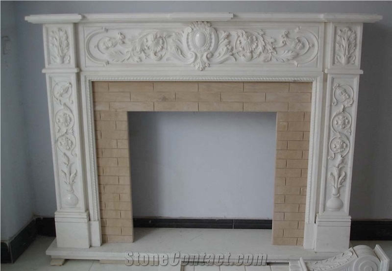 Fireplace Marble Mantel, White Marble Fireplace