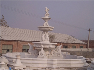 Layers Fountain,White Marble Statued Fountain