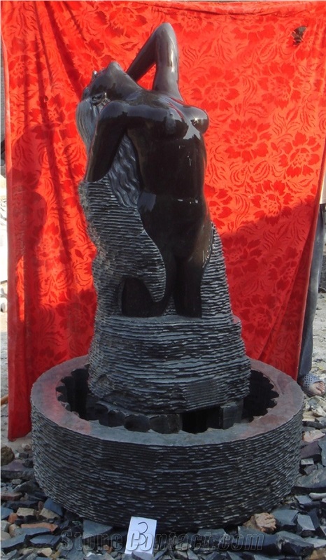 Padang Dark Granite Sculpture, Black Granite Sculpture