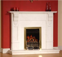 White Color Fireplace, White Marble Fireplace