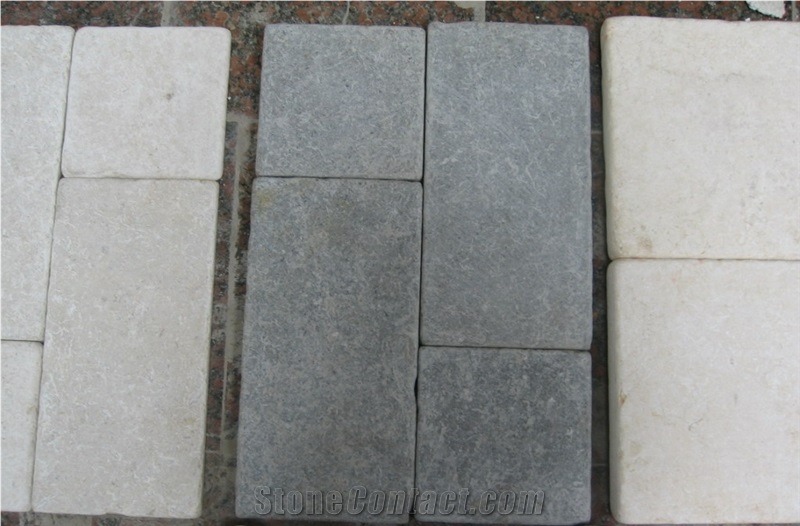 Fossil Gray Limestone Tumbled Tiles