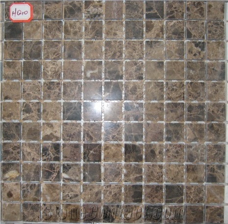 China Emperador Dark Brown Marble Mosaic