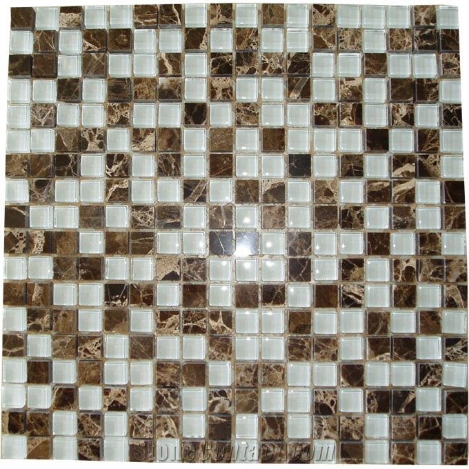 Glass - Marble Mix Mosaic Tiles