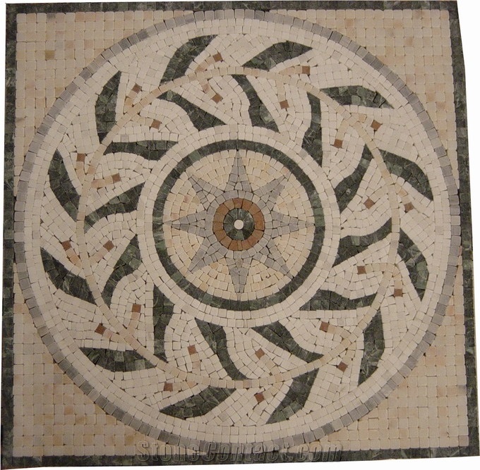 Mixed Stone Mosaic Medallion