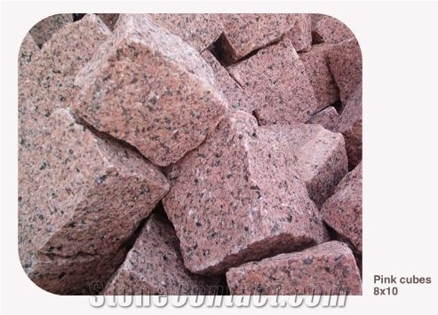 Pink Granite Cubes