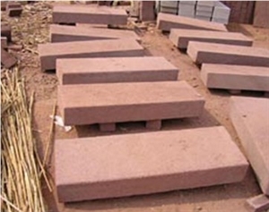 China Red Sandstone Kerbstone