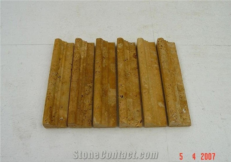 Double Ogee Molding with Gold Travertine
