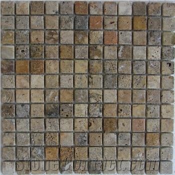 Travertine Scabos Tumbled Mosaic