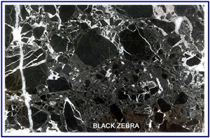 Black Zebra Marble Slabs & Tiles, Pakistan Black Marble