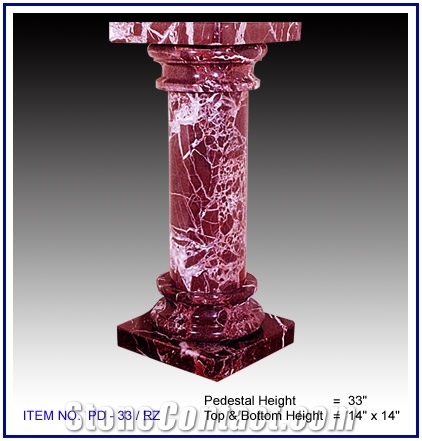 Marble Pedestal (Red Zebra)