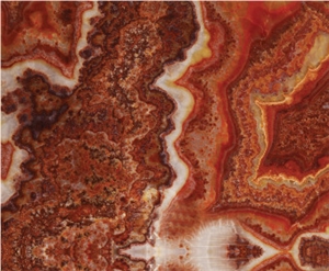 Red Fantasy Onyx Slabs & Tiles, India Red Onyx