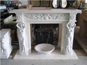 White Marble Carving Fireplace, White Fireplaces