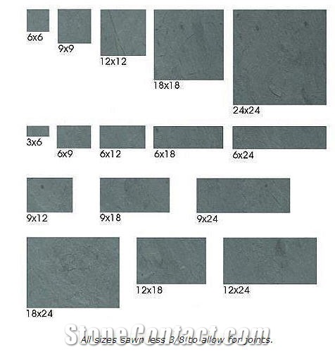Natural Cleft-Gauged Slate Flooring
