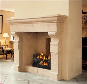 Provence Limestone Fireplaces, Beige Limestone Fireplaces