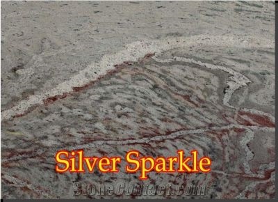 Silver Sparkle Granite Slabs & Tiles, India Grey Granite