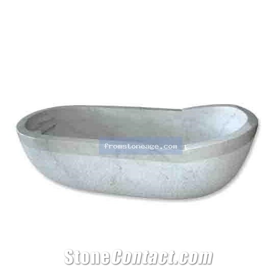 Bathtub in Light Grey Marble