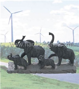Black Granite Elephant