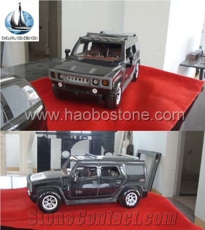 Off-Road Stone Vehicle Carving, Handcarved Car Statue