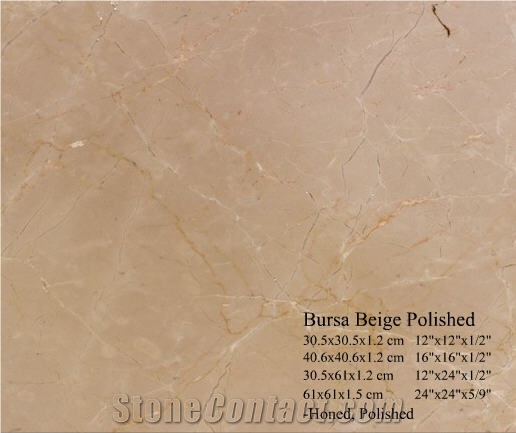 Bursa Beige Marble Polished Slabs & Tiles, Turkey Beige Marble