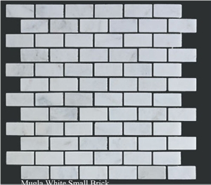 Mugla White Small Brick Mosaic