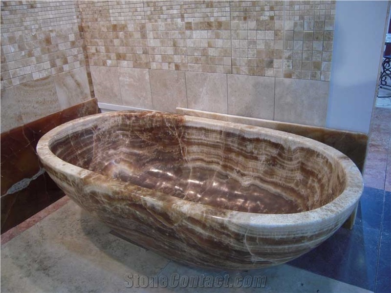 Picasso Onyx Bathtub, Brown Onyx Bathtub