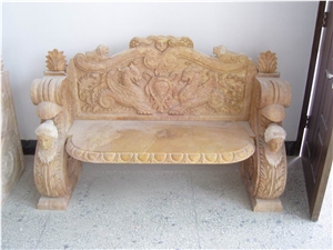 Yellow Marble Outdoor Benches, Park Benches