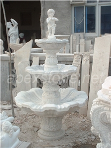 White Granite Outdoor Fountain