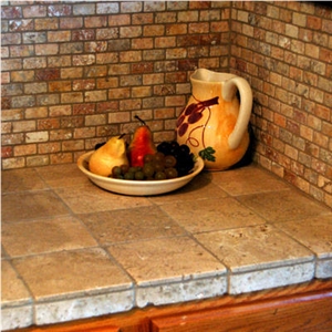 Aizona Red Coffee Travertine Tile, Turkey Brown Travertine