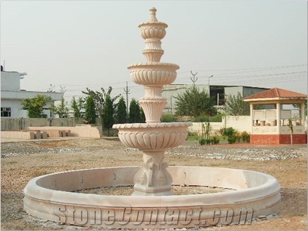 White Sandstone Garden Fountain