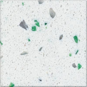 Snow White Composite Marble with Chips - BM0810