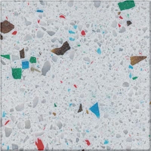 White Compound Marble with Chips - BM0829