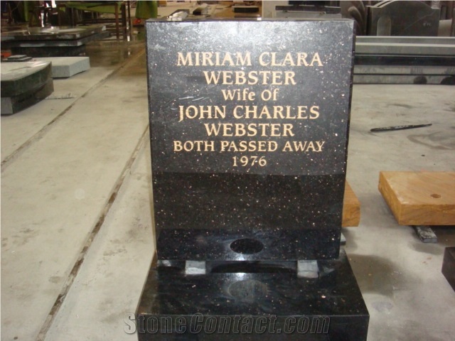 BLACK GALAXY TOMBSTONE ENGRAVING, GALAXY Black Granite Tombstone