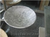 Bianco Carrara Marble Sink, Bianco Carrara White Marble Sink