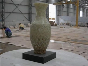 Vase Stone Craft Granite Kangli Stone, Beige Granite Urn, Vase, Bench