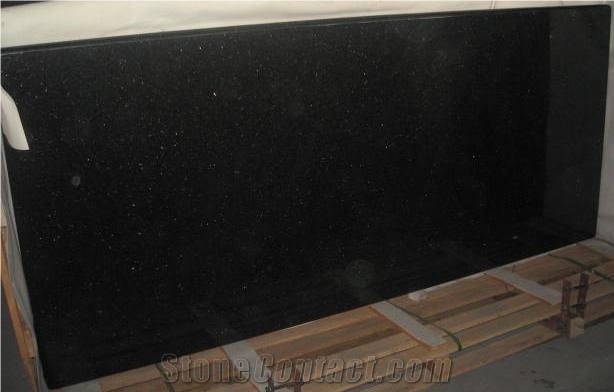 Popular Cheap China G684 Absolute Nero Black Granite Polished Kitchen Countertop with Round/Bullnose Edge Profile, Desk Bar Bench Worktops, Factory High Quality with Competitive Prices, Natural Stone