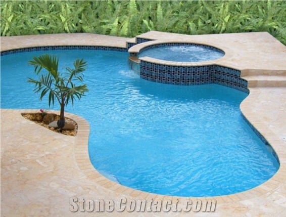Beige Coral Stone Pool Coping