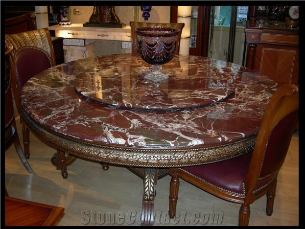 Red Zebra Marble Table Top
