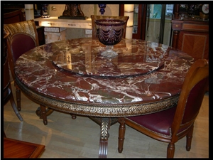 Red Zebra Marble Table Top
