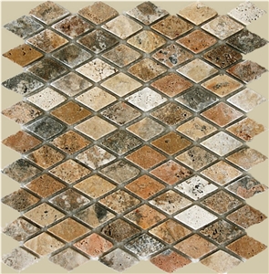 Scabos Travertine Small Diamond Mosaic