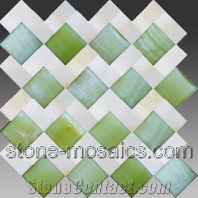 Green Onyx and White Onyx Arc Stone Mosaic 28