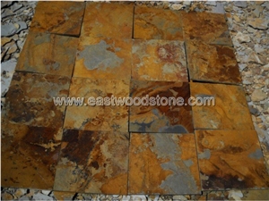 China Rust Slate Slabs & Tiles