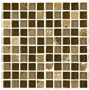 Dreams Brown Glass and Stone Mosaic