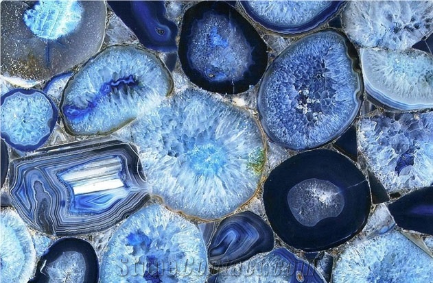 Blue-Agate Semi Precious Stone