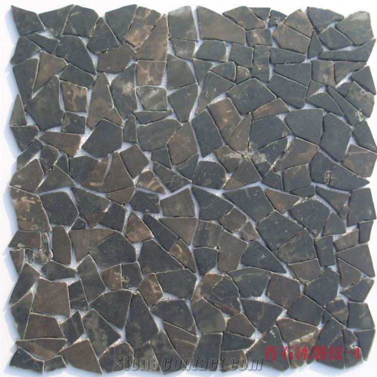 Black Marble Paving Stone Mosaic