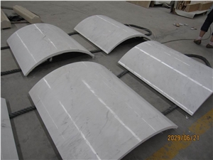 Ariston White Marble Arc Panel Column Base