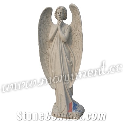 Angel Religious Statue, Yellow Granite Graveyard Products,Angel Statue