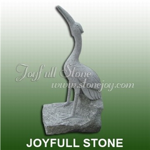 Stone Animal Sculpture, Crane Sculpture, Granite Carving