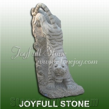 Tiger Animal Sculpture, Granite Tiger, Tier Carving