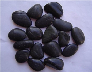 Black Pebbles, River Stone, Machine-made Pebble, N
